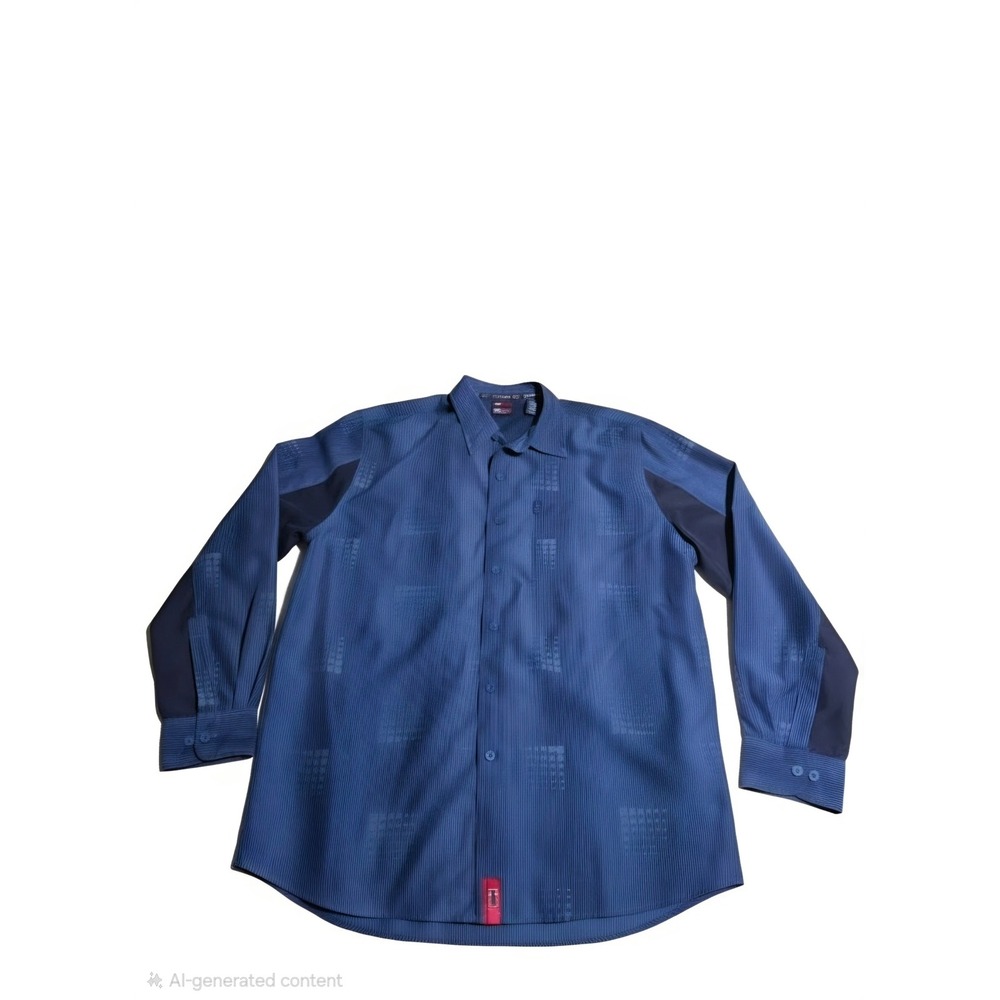 Bugle Boy Jean Company Mens Navy Samurai Pattern Button Up Shirt BB10457L Large